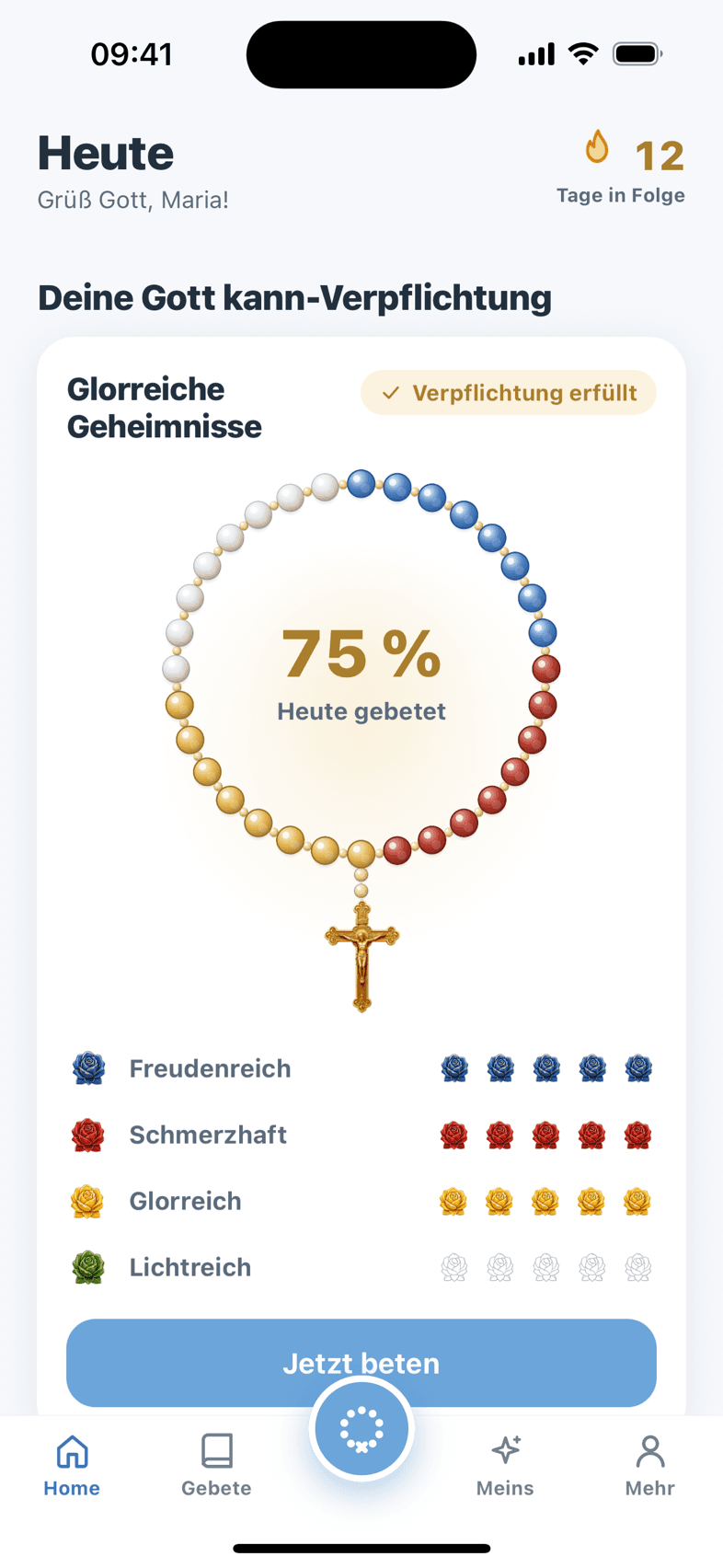 Farbwelt Blau, heller Modus