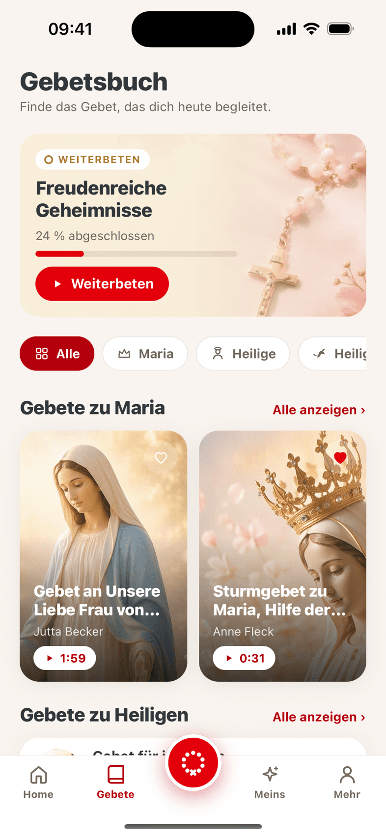 Gebetsbuch mit Weiterbeten-Karte, Kategorie-Chips und Gebetskarten